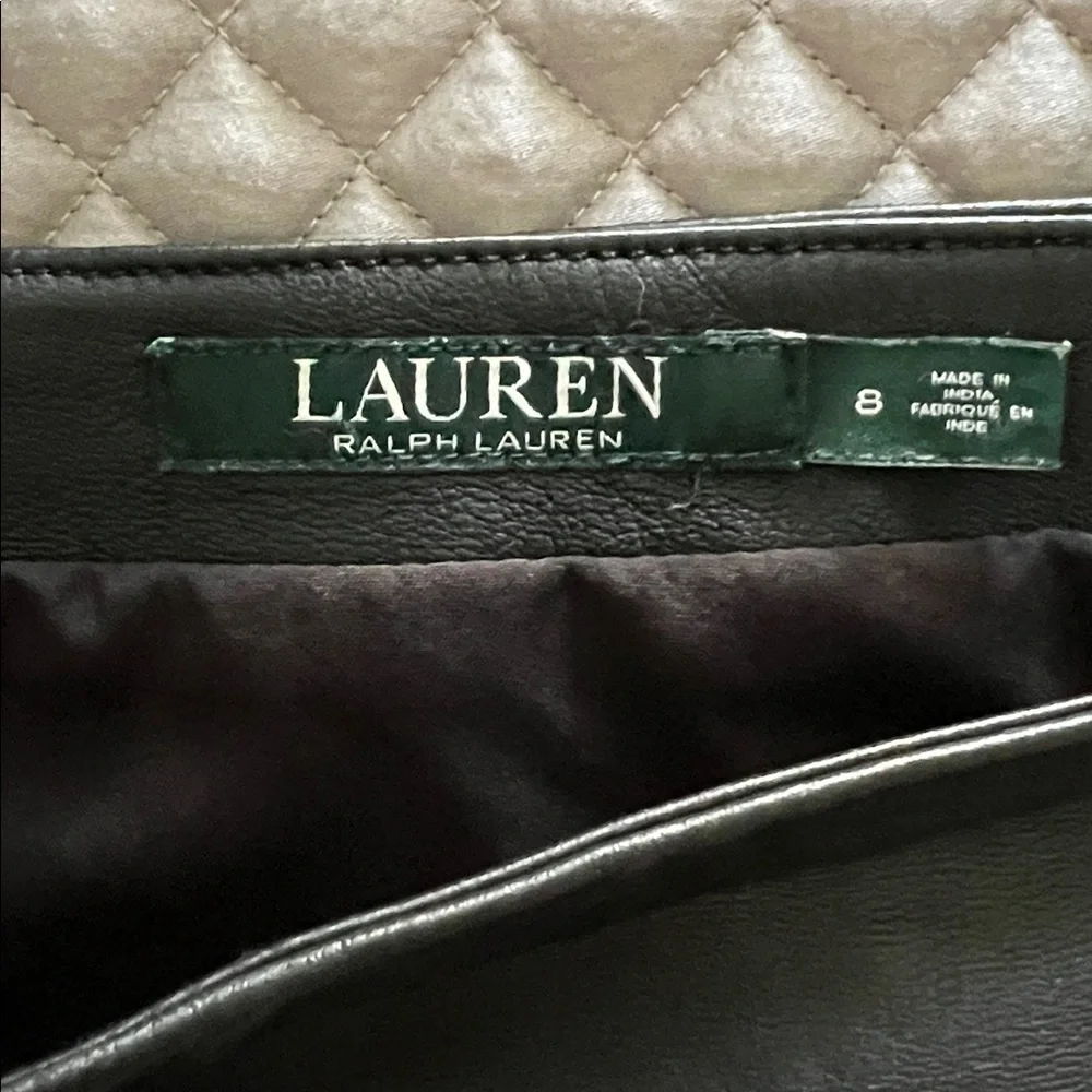 Ralph Lauren Black Leather Skirt - Picture 2 of 6